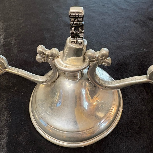 Vintage Pewter Chamberstick Candle Holder Set of 2 - Picture 7 of 13